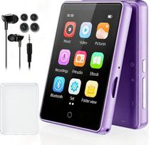 32GB MP3 grotuvas su „Bluetooth 5.3“, nešiojamas MP3 grotuvas su garsiakalbiu | Skirtas vaikams, „Hi-Fi“ garso kokybė, 2,8 colio jutiklinis ekranas, FM radijas, balso įrašymo funkcija, palaiko TF korteles iki 128GB (violetinė)