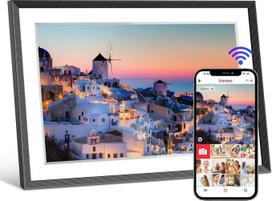 32GB „FRAMEO“ 10,1 colio išmanioji skaitmeninė nuotraukų rėmelė su „Wi-Fi“, 1280 x 800 IPS LCD jutikliniu ekranu, automatiniu pasukimu vertikaliojo ir horizontaliojo formato režimams, su „Frameo“ programėle, juodos spalvos