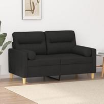 3200817 2 vietų sofa su dekoratyvine pagalvėle Sofa-lovas Sėdimoji zona Gyvenamasis kambarys Sėdimoji sofa Juoda 120 cm audinys
