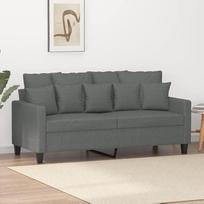359268 Dvivietė sofa, dvivietė meilės sofa, sofos svetainei, tamsiai pilkos spalvos, 140 cm, audinio apmušalas