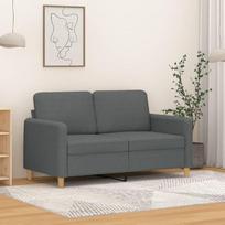 359471 Dvivietė sofa, dvivietė meilės sofa, sofos svetainei, tamsiai pilkos spalvos, 120 cm, audinio apmušalas