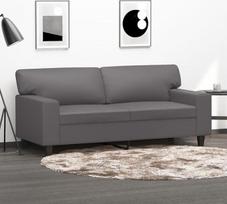 359419 2 vietų sofa, pilka, 140 cm, dirbtinė oda, svetainės sofa, Sofos ir kušetės, Poilsio sofa, Svetainės sofa, Svetainės sofa, Sofa su