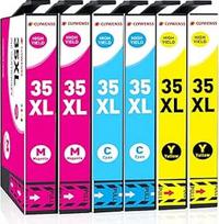 35XL 35 XL spalvotų spausdintuvų kasetės, suderinamos su Epson WorkForce Pro WF-4720 WF-4725 WF-4725 WF-4730 WF-4740 WF-4720DWF WF-4725DWF WF-4725DWF WF-4730DTWF WF-4740DTWF rašalo kasetėmis, 6 vnt.