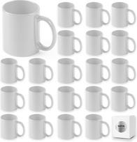 36 baltos keraminės puodeliai, 370 ml, supakuoti po vieną, tinka naudoti mikrobangų krosnelėje ir plauti indaplovėje, baltos spalvos, 36 vnt.