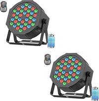 36 LED akumuliatoriaus par šviesos, 2 vienetai įkraunama laikinė RGB LED partijos scenos šviesa su 5000 mAh akumuliatoriaus nuotolinio valdymo pulteliu 7CH Master-Slave Car DJ klubo festivalio scenos lauko apšvietimas