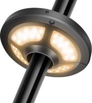 36 LED skėčio lempa su saulės baterija ir nuotolinio valdymo pultu, 2 skirtingi apšvietimo režimai terasai, su 3 AA tipo baterijomis (šilta šviesa)