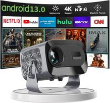 360° pasukamas mini projektorius, palaikantis 1080P raišką, su „Android 13.0“, sieninis projektorius su garsiakalbiu, automatinis fokusavimas, „Car Keystone“, 2+16GB, namų kino projektorius, „BT 3.0“, TV dėžutė, „Wi-Fi“, skirtas naudoti lauke