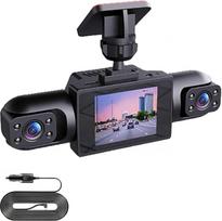 360° pilno vaizdo automobilio prietaisų skydelio kamera, 4K UHD priekinė ir 1080P šoninė galinė kamera, su judesio aptikimo funkcija, palaiko ciklo įrašymą, išmanioji parkavimo stebėjimo kamera, 170 laipsnių plataus kampo prietaisų skydelio kamera (trys