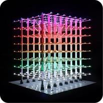 3D8P-MULTI, 3D LED kubo rinkinys, elektronikos rinkiniai, LED kubo rinkinys, „pasidaryk pats“ rinkinys, LED šviesos kubas, „pasidaryk pats“ elektronika, 8 x 8 x 8 kubo surinkimo rinkinys (3D8P-MULTI)
