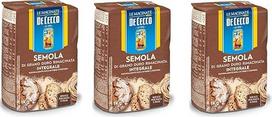 3x „De Cecco“ „Semola di Grano Duro Integrale“ – visagrūdžių kietųjų kviečių manų kruopos, 1 kg. Puikiai tinka makaronams ir duonai