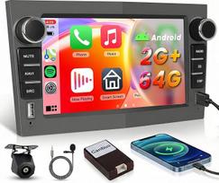 4 branduolių 64G "Carplay" ekranas "Opel Vivaro Astra Corsa Zafira" su C tipo USB, 7 colių "Opel" automobilinis radijas su "Bluetooth" ir "Android Car/EQ/GPS/WiFi/FM/RDS/SWC+Galinio vaizdo kamera, pilkas