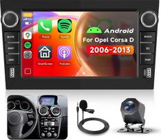 4 branduolių 64G „CarPlay“ ekranas, skirtas „Opel Corsa D“ (2006–2013 m.) su USB ir USB-C jungtimis, 7 colių „Opel“ automobilių radijas su „Bluetooth“, „Android Auto“, „EQ“, GPS, „Wi-Fi“, FM, RDS, SWC ir atbulinės eigos kamera, juodos spalvos