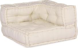 4 dalių modulinis sofų komplektas iš kreminės spalvos audinio, modulinis sofų rinkinys su kampine sofa ir vidurine kėdute, skirtas svetainei ir lauko erdvei, lankstus poilsio sofų komplektas, minkštieji baldai, 210x140x56 cm