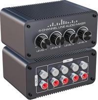 4 kanalų garso mikšeris, pasyvusis stereo mikšeris su 4 įvestimis, 1 išvestimi, garso mikšeris, nešiojamasis stereo garso mikšeris su nepriklausomu garsumo reguliavimu, skirtas instrumentų, stiprintuvo, CD grotuvo, garsiakalbių, kompiuterio ir televizoria