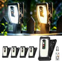 4 lauko saulės energijos lempos su judesio jutikliu, skirtos tvoroms, lietvamzdžiams, sodui | 70 LED, 800 LM, 1500 mAh akumuliatorius, nuotolinio valdymo pultas, 3 režimai ir 3 spalvų temperatūros, apsaugos klasė IP55, lauko šviestuvas, saugos šviestuvas