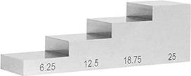 4 pakopų bandymo blokas, kalibravimo blokas iš anglinio plieno, storis, pakopinis pleištas, ultragarso bandymo blokas, 6,25–25 mm/5–20 mm/2–10 mm, pramoninis (4 pakopos, 6,25–25 mm)