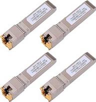 4 pakuotės 10G SFP+ RJ45 varinis siųstuvas, 10GBase-T modulis SFP CAT.6a/7 iki 30 metrų, suderinamas su "Cisco SFP-10G-T-S", "Ubiquiti Unifi UF-RJ45-10G", "Netgear", "TP-Link", "Mikrotik" ir kt.