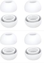4 poros ausų kamštukų, skirtų „AirPods Pro“ 2-osios kartos ausinėms ir „AirPods Pro“ su triukšmo slopinimo angele, silikoniniai ausų kamštukai, suderinami su „AirPods Pro 2“ ausinėmis, tinka įkrovimo dėkliui (XS/S/M/L) – balti
