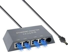 4 prievadų eterneto adapteris "Starlink Gen 3"/"Starlink" mini RJ45 eterneto adapteris laidiniam išoriniam tinklui, keli prievadai 1-4 įrenginiams vienu metu - iki 1Gbps