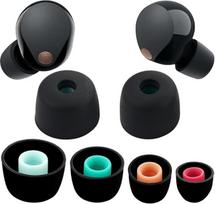 4 poros silikoninių ausinių, suderinamų su "Sony WF-1000XM5", paminkštintos ausinės, patogus pakaitinių ausinių į ausis keitimo rinkinys (XS/S/M/L) (juoda)