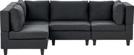 4 sėdimų vietų modulinė kampinė sofa audinys juodas dešinėje pusėje storas pagalvėlė Modern Unstad