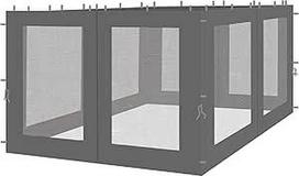 4 šoninės panelės su tinkleliu nuo uodų Rank pavėsinė 3 x 3 m šoninė siena Antracitas RAL 7012