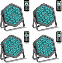 4 vnt. 36 RGB LED PAR prožektorių rinkinys (36×1 W, DMX512, „Sound-to-Light“, radijo bangų nuotolinis valdymas) – 25° spinduliavimo kampas, 110–240 V kintamosios srovės, ABS + metalas – pilnas rinkinys, skirtas DJ, vestuvėms, vakarėliams ir scenai (4)