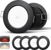 4 vnt. LED įleistinių prožektorių rinkinys, 12 V, skirtas kemperiams; aliumininiai 24 V lubiniai prožektoriai, skersmuo 58 mm; 12 V LED prožektoriai, pritaikyti šviesos reguliatoriui / raudonam papildomam apšvietimui, skirti karavanams, kemperiams, laivam