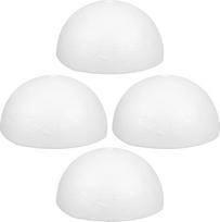 4 vnt. putų pusrutulių rankdarbiams, balti, nedažyti; putų pusrutuliai, skirti „pasidaryk pats“ meno kūriniams ir dekoracijoms