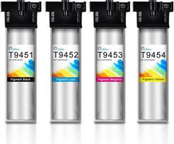 4 vnt. suderinamų rašalo kasetės, skirtos „Epson“ T9451, T9452, T9453 | Skirtos „Epson WorkForce Pro WF“-C5710, WF-C5790, WF-C5210, WF-C5290, WF-C5710DWF, C5790DWF, C5210DW, C5290DW rašalinių kasetėms, 5000 puslapių