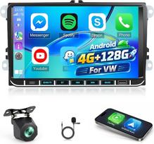4+128G automobilių radijas, skirtas „VW Passat B6/7“, „Golf 5“, „Golf 6“, „Jetta T5“, „Touran“, „Seat Sharan“ | „Android“ 9 colių ekranas, suderinamas su „CarPlay“, „Android Auto“, automobilių „Wi-Fi“, GPS, 40/52PIN+ jungtis ir galinio vaizdo kamera
