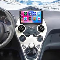 4+64G automobilių radijas, skirtas „Ford Ka“ (2008–2014 m.) su „CarPlay“, „Android“, automobilių GPS, 9 colių jutikliniu ekranu, „Bluetooth“, „WLAN“, FM radiju, RDS, navigacijos sistema, nuotolinio valdymo pultu ant vairo, „MirrorLink“, ekrano padalijimo
