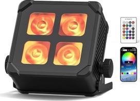 40 W IP65 LED Par prožektoriaus baterija, RGBWA UV vandeniui atspari scenos šviesa Lauko vakarėlio šviesa įkraunama su nuotolinio valdymo pultu ir programėlės valdymu lietingoms dienoms Vestuvių baras Rodyti diskoteką