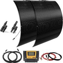 400 W lankstus saulės baterijų rinkinys, 12 V, skirtas kemperiams ir kempingui | Lankstus saulės baterijų komplektas: 2 x 200 W su 30 A 12 V/24 V saulės baterijų įkrovimo reguliatoriumi + saulės baterijų kabeliai, skirti priekaboms, kemperiams ir valtims