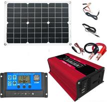 4000 W automobilinis keitiklis, saulės baterijų sistemos rinkinys, dvigubas USB įtampos transformatorius, modifikuota sinusinė banga, 30 A valdiklis, 12 V, lengvas montavimas (raudonas, 12 V)