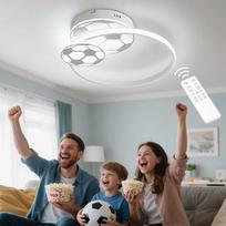 46 cm LED lubinis šviestuvas, vaikų kambario lempa, miegamojo lubinis šviestuvas, reguliuojamas nuotolinio valdymo pultu, naktinės šviesos funkcija, 3000 K – 6000 K, futbolo motyvo lubiniai šviestuvai vaikams, berniukams, svetainei