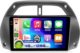 4G 128G VECHTEL 9 colių "Bluetooth" automobilinis radijas "Toyota RAV4" 2001-2006 m. "Carplay Android" automobiliui, EQ, 1280 x 720, WiFi GPS, "Mirror Link", RDS/FM radijas 2 DIN su AHD atbulinės eigos kamera