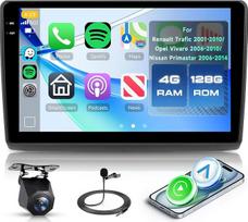 4G+128G 10 colių „Android“ automobilių radijas, skirtas „Renault Trafic“ (2001–2010 m.) / „Opel Vivaro“ (2006–2010 m.) / „Nissan Primastar“ (2006–2014 m.), belaidis „CarPlay“, „Android Auto“, navigacija, GPS, „Mirror Link“, „Bluetooth“, FM/RDS/EQ, „Wi-Fi“