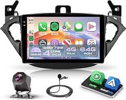 4G+64G Android Autoradio für Opel Corsa E 2015-2019/Opel Adam 2013-2016 Wireless Carplay Android Auto 9 Zoll Incell Touchscreen Autoradio mit GPS Navi WiFi Bluetooth FM/RDS/EQ/USB/SWC Rückfahrkamera