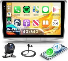 4G+64G Android Autoradio für VW Passat B7 B6 2010-2015/VW Magotan CC 2010-2014, 10.1 Zoll Bildschirm IN-Cell Wireless Carplay Android Auto GPS Mirror Link Bluetooth FM/RDS/EQ Rückfahrkamera
