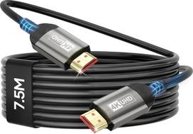 4K HDMI kabelis 7,5 metro, HDMI 2.0 kabelis su ARC UHD HDR 3D didelės spartos 18Gbps Ethernet, HDMI kabelis garso juostai TV Blu-Ray projektoriui Nešiojamasis televizorius PS4/PS5 konsolė Kompiuterio monitorius