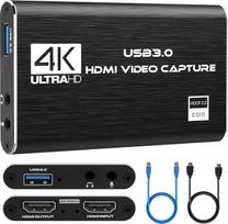4K HDMI vaizdo įrašymo plokštė, suderinama su „Xbox“, „PS5“, „Switch“, kamera, kompiuteriu ir „OBS“ | USB 3.0 garso įrašymo plokštė, 1080p, 60 kadrų per sekundę, „Loop-Out“ funkcija, skirta transliacijoms ir žaidimams