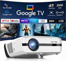 4K projektorius su „Google TV“, 2500 ANSI liumenų, dienos šviesos sąlygomis veikiantis namų kino projektorius su „Wi-Fi“, „Bluetooth“, HDMI ARC/CEC, 35 W x 2 gilūs žemieji dažniai, „Dolby Audio“, ToF automatinis fokusavimas ir MEMC, idealiai tinka svetain