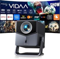 4K projektorius [Greičiausia „VIDAA OS“ operacinė sistema] Suderinamas su „Netflix“ ir „Dolby Audio“, 1400 ANSI, 1080p, išmanusis projektorius namų kinui, automatinis fokusavimas, trapecijos iškraipymų korekcija, „Wi-Fi 6“ ir „Bluetooth 5.4“, 200° pasukam