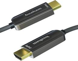 4K šviesolaidinis HDMI 2.0 kabelis, 12 m, apipintas nailono apvalkalu; 4K HDMI kabelis, itin didelės spartos (18Gbps), palaiko 4K 60 Hz HDR, suderinamas su ARC; tinka PS5, Xbox, „Apple TV“, „Sony“, „LG“ ir „Samsung“