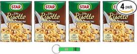 4x Star Il Mio Risotto Funghi Porcini - kreminiai ryžiai su pievagrybiais 100% itališkas paruoštas maistas Fresh Saving Bag 175g + Beni Culinari nemokamas raktų pakabukas