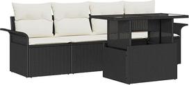 5 dalių sodo-dėžės komplektas su kilimais Schwarz Poly Rattan Gartenlounge Modelis3348183