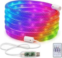 5 M 5 V USB RGB LED neono juosta, IP67, valdymas per „Bluetooth“ programėlę
