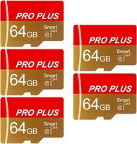 5 pakuotės atminties kortelių 64GB su adapteriu, didelės spartos atminties kortelė, UHS-I C10 A1 atminties TF kortelė planšetiniam kompiuteriui / mobiliajam telefonui / fotoaparatui / automobilio garso aparatūrai / žaidimų pultui (TF162 64GB-5 pakuotės)
