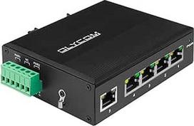 5 prievadų tinklo komutatorius Pramoninis nevaldomas Gigabit Ethernet komutatorius su DIN laikikliu 5 x Gigabit Ethernet prievadai IP40 Darbinė temperatūra -40° - 75°C (ne POE (12-52VDC))